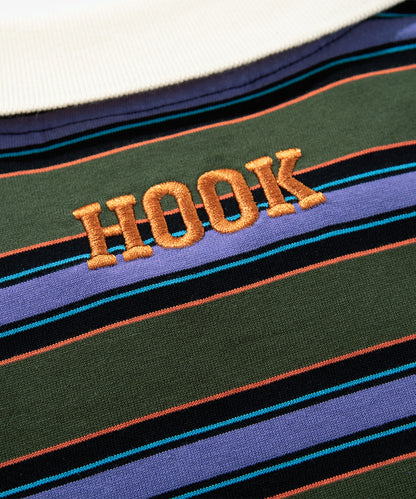 HOOK -original-　サンリオキャラクターズ コラボ ポロ襟マルチボーダー長袖Tシャツ