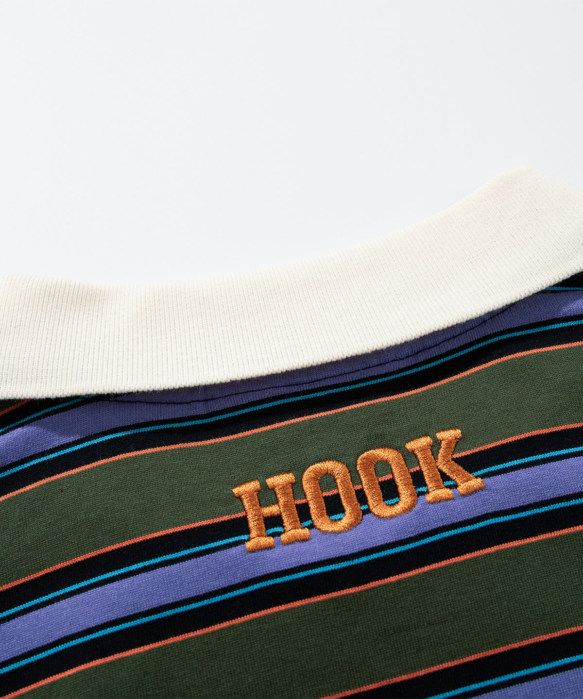 HOOK -original-　サンリオキャラクターズ コラボ ポロ襟マルチボーダー長袖Tシャツ