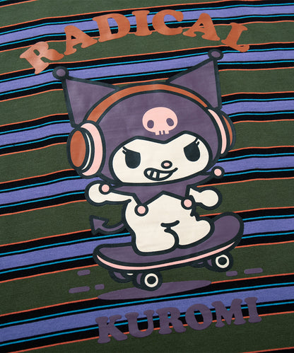 HOOK -original-　サンリオキャラクターズ コラボ ポロ襟マルチボーダー長袖Tシャツ