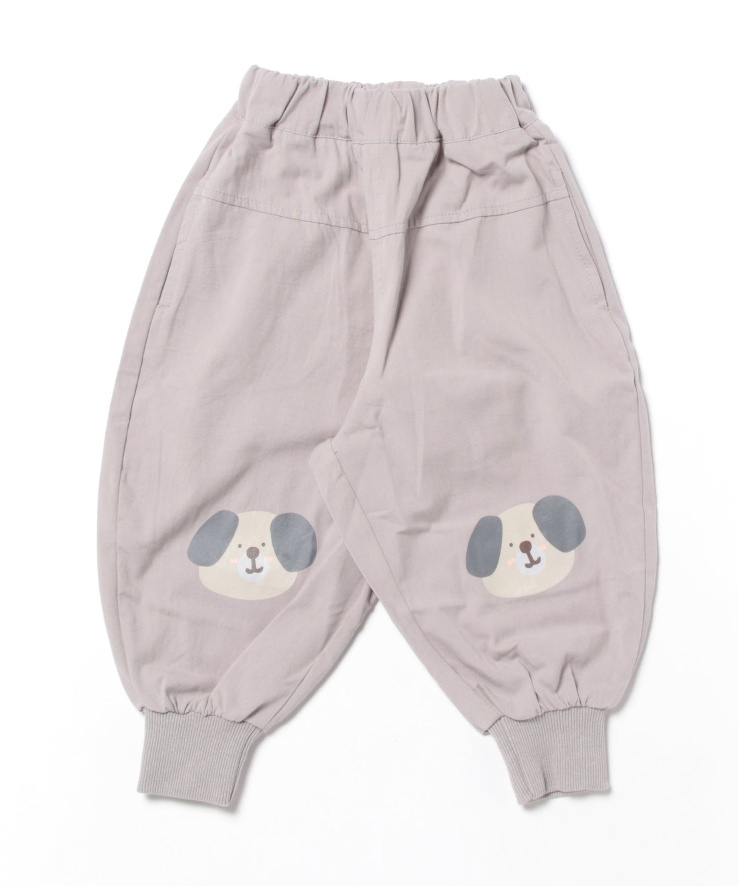 【aimoha-KIDS-】子供服　可愛い猫ワッペンプリント裾絞りパンツ