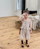 【aimoha-KIDS-】子供服 無地裾フリルキャミソール+ショットパンツ　セットアップ (SS)