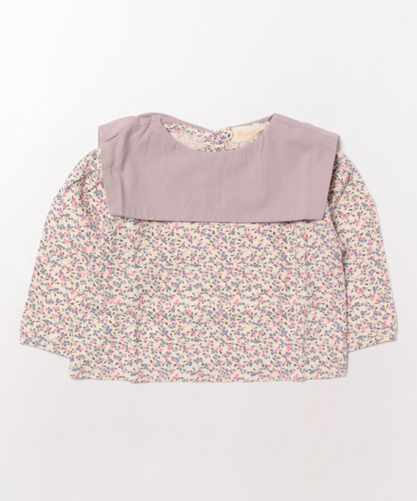 【aimoha-KIDS-】韓国子供服　かわいいガーリー風セーラーカラー小花柄ブラウス