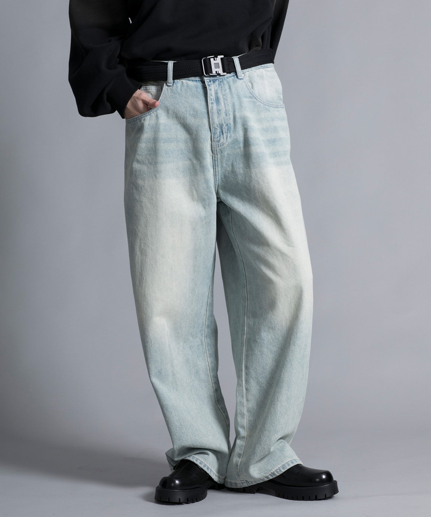 【aimoha neo】VINTAGE PROCESSED BAGGY JEANS