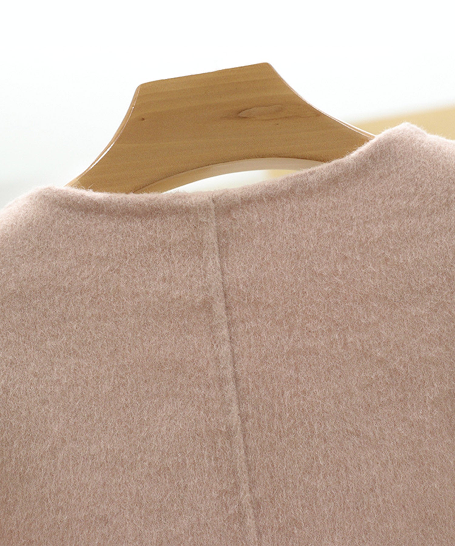 【Jasmine】リボンノーカラーリバーウールコート ショート丈