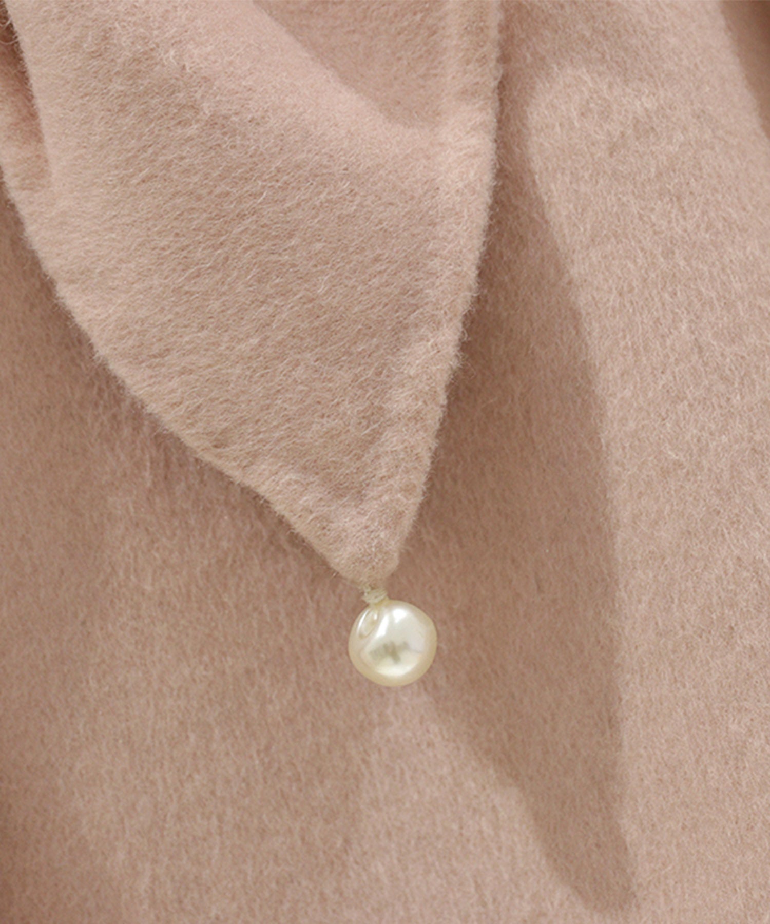 【Jasmine】リボンノーカラーリバーウールコート ショート丈