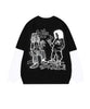 [HOOK] Street print sleeve bicolor switching TEE