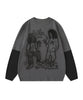 [HOOK] Street print sleeve bicolor switching TEE
