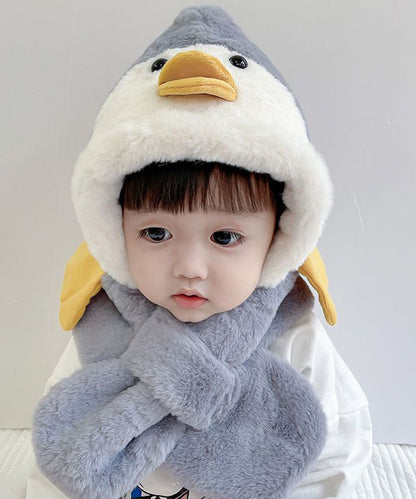 【aimoha-KIDS-】韓国子供服　かわいいフリース  フード スヌード マフラー