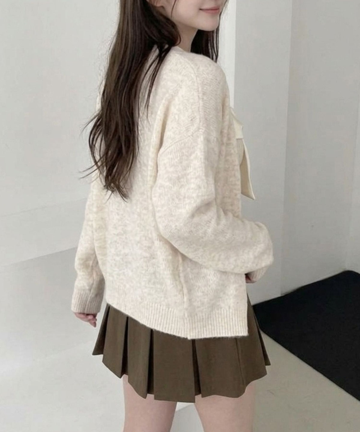 Jasmine Grandiflorum/リボンニットキャミロングカーデセット