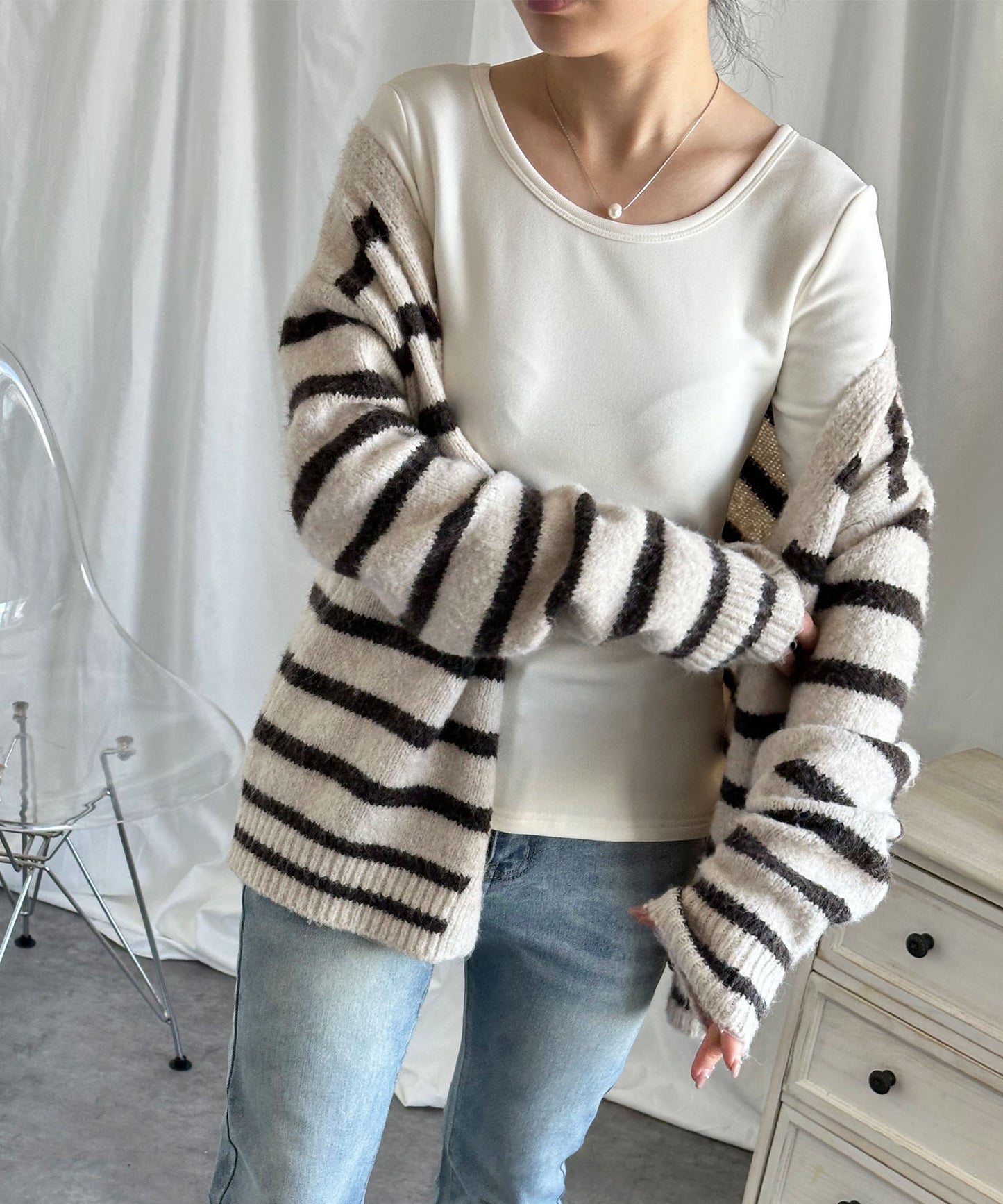 裏起毛・裏ボアヒートカットソー