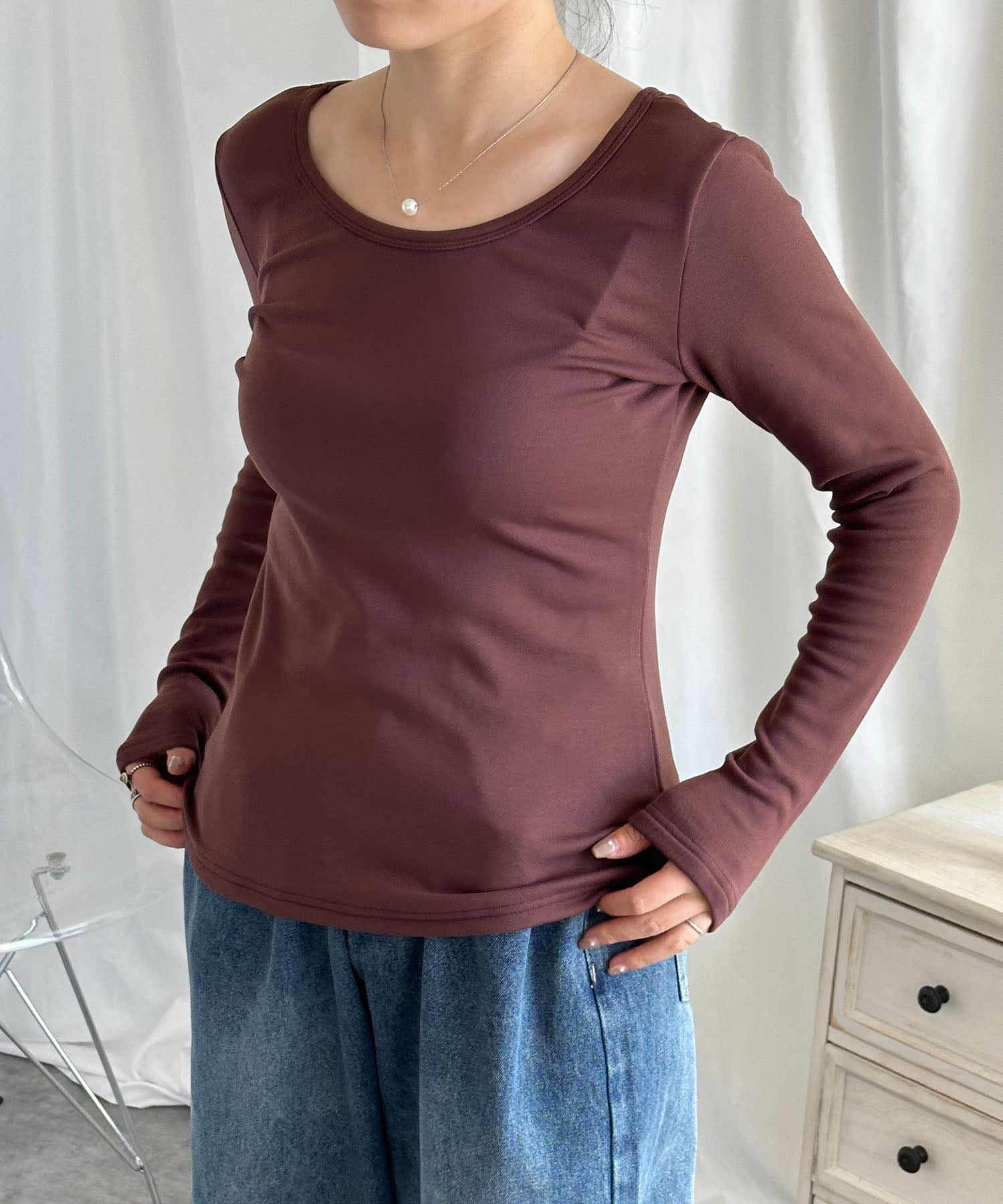 裏起毛・裏ボアヒートカットソー