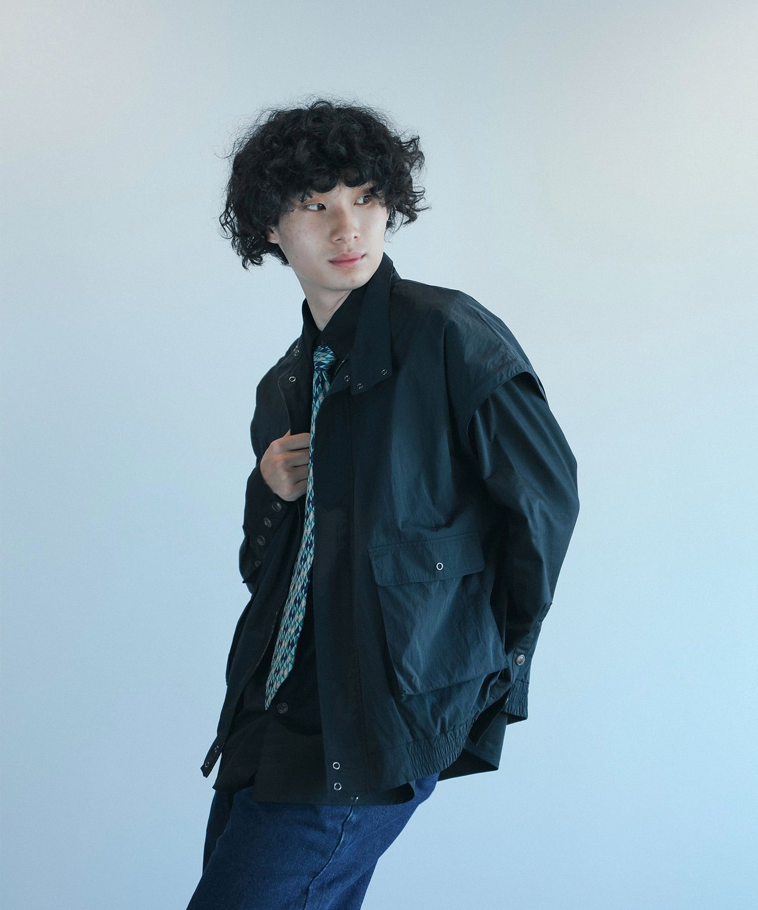 [aimoha Men's] 2way stand collar blouson