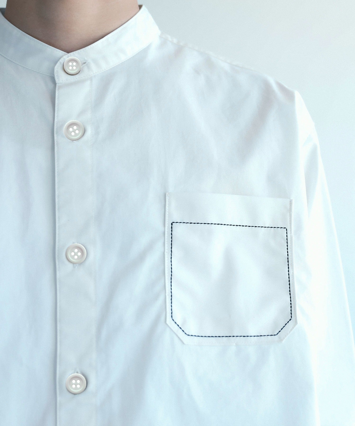 【aimoha Men's】スタンドカラー グランパシャツ