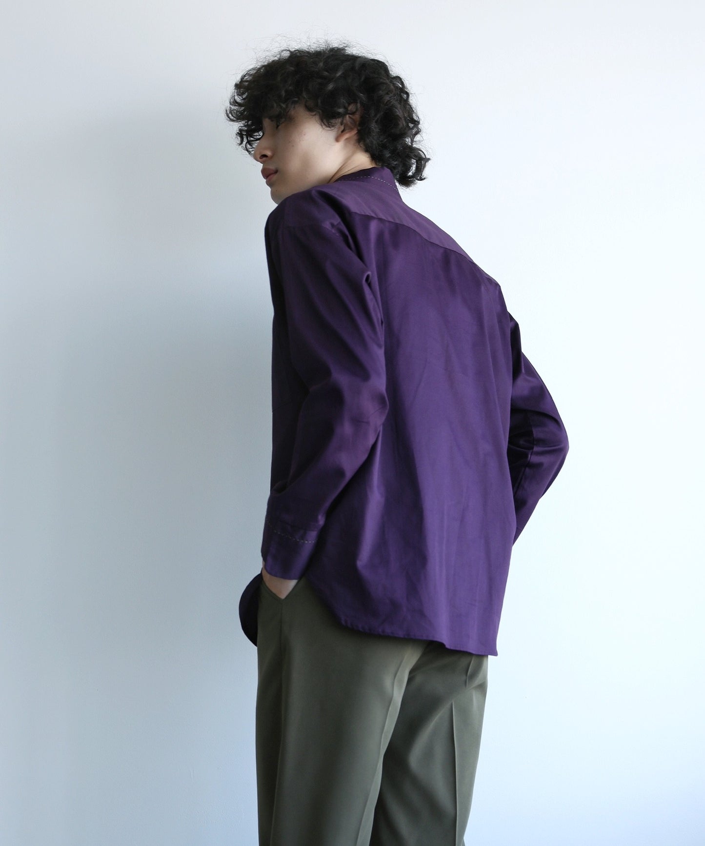 【aimoha Men's】ステッチバイカラーシャツ