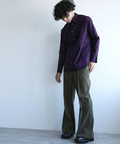 【aimoha Men's】ステッチバイカラーシャツ