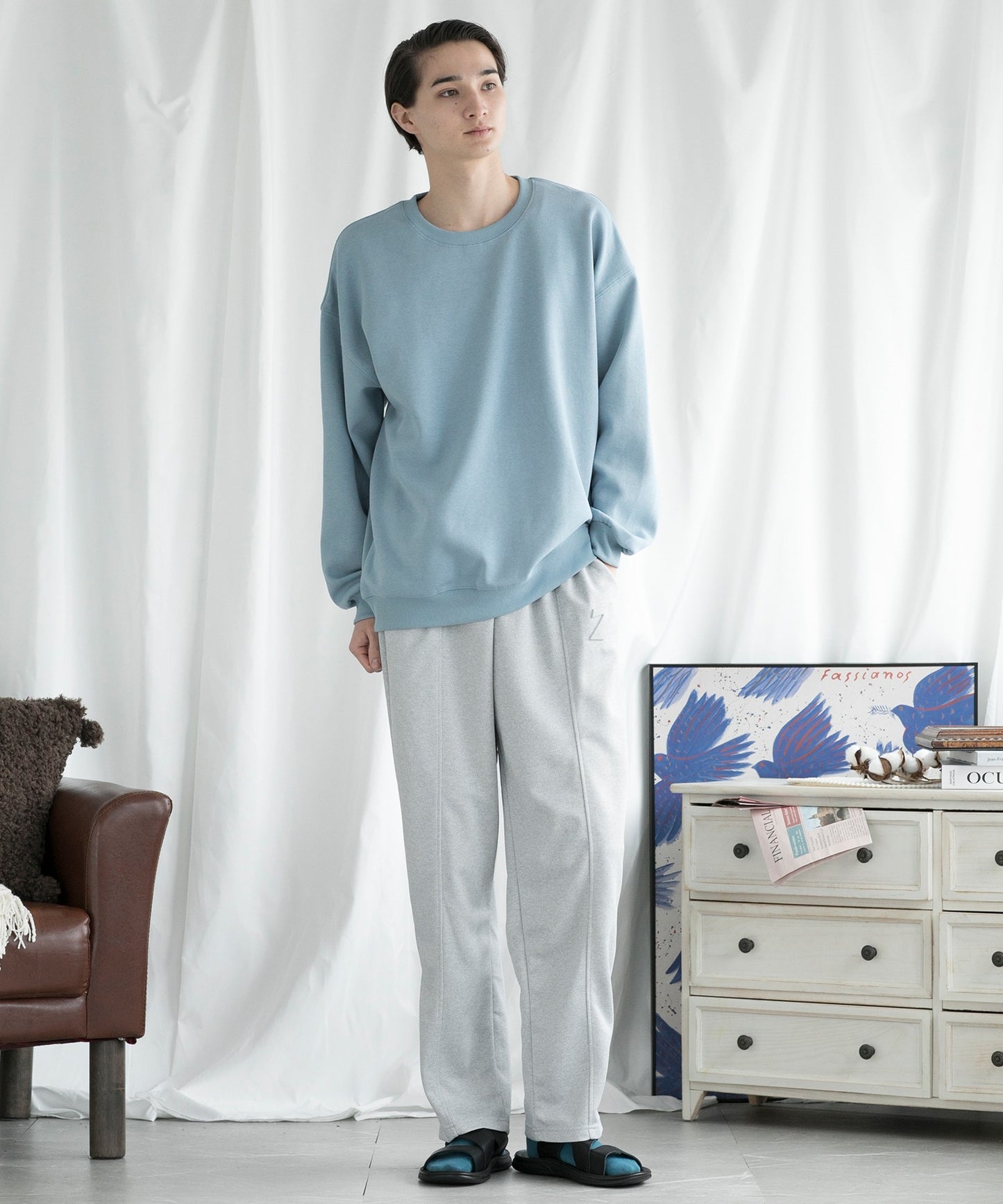 【aimoha MEN】SLIM FIT PULLOVER スリムフィットスウェット