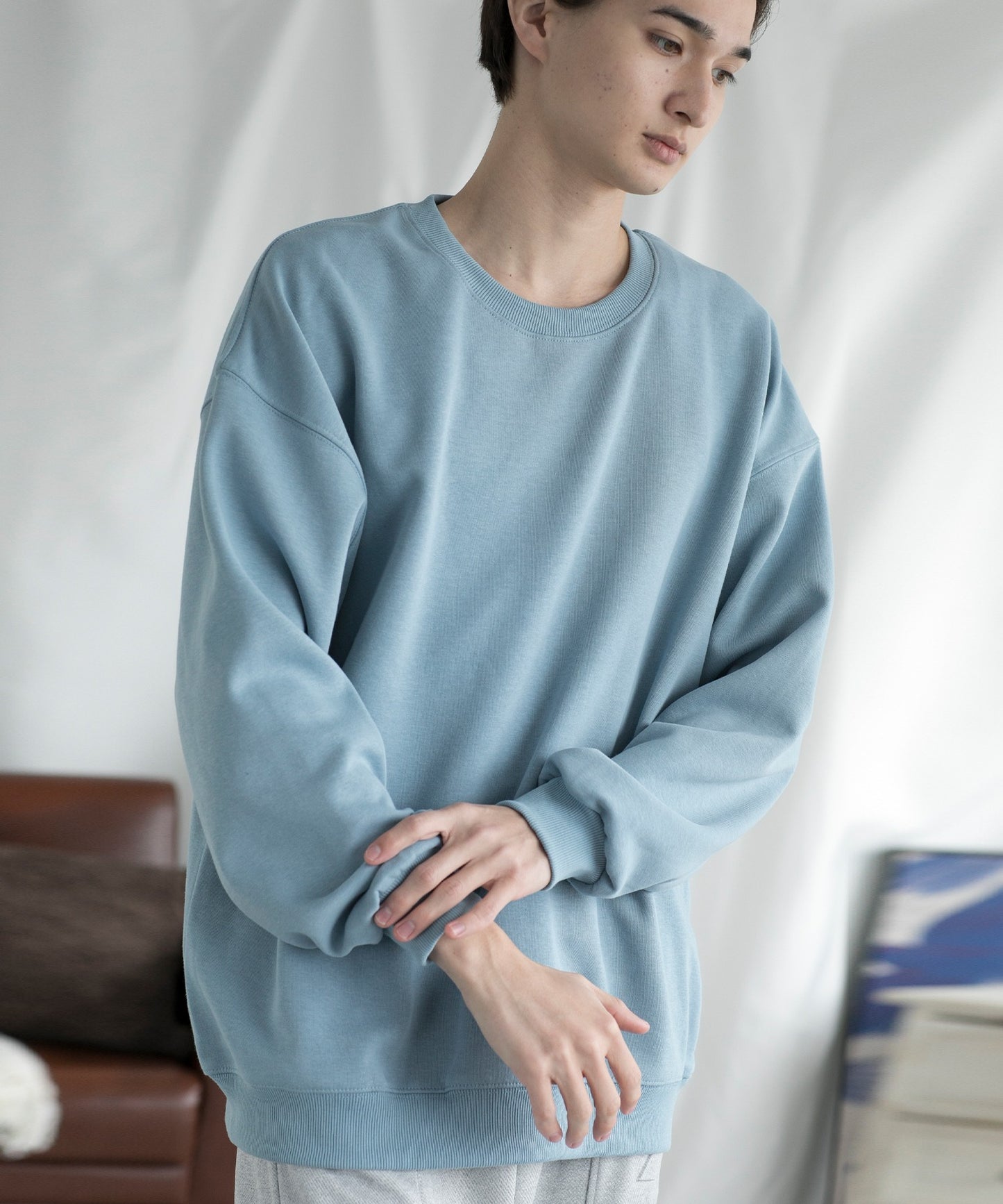 【aimoha MEN】SLIM FIT PULLOVER スリムフィットスウェット