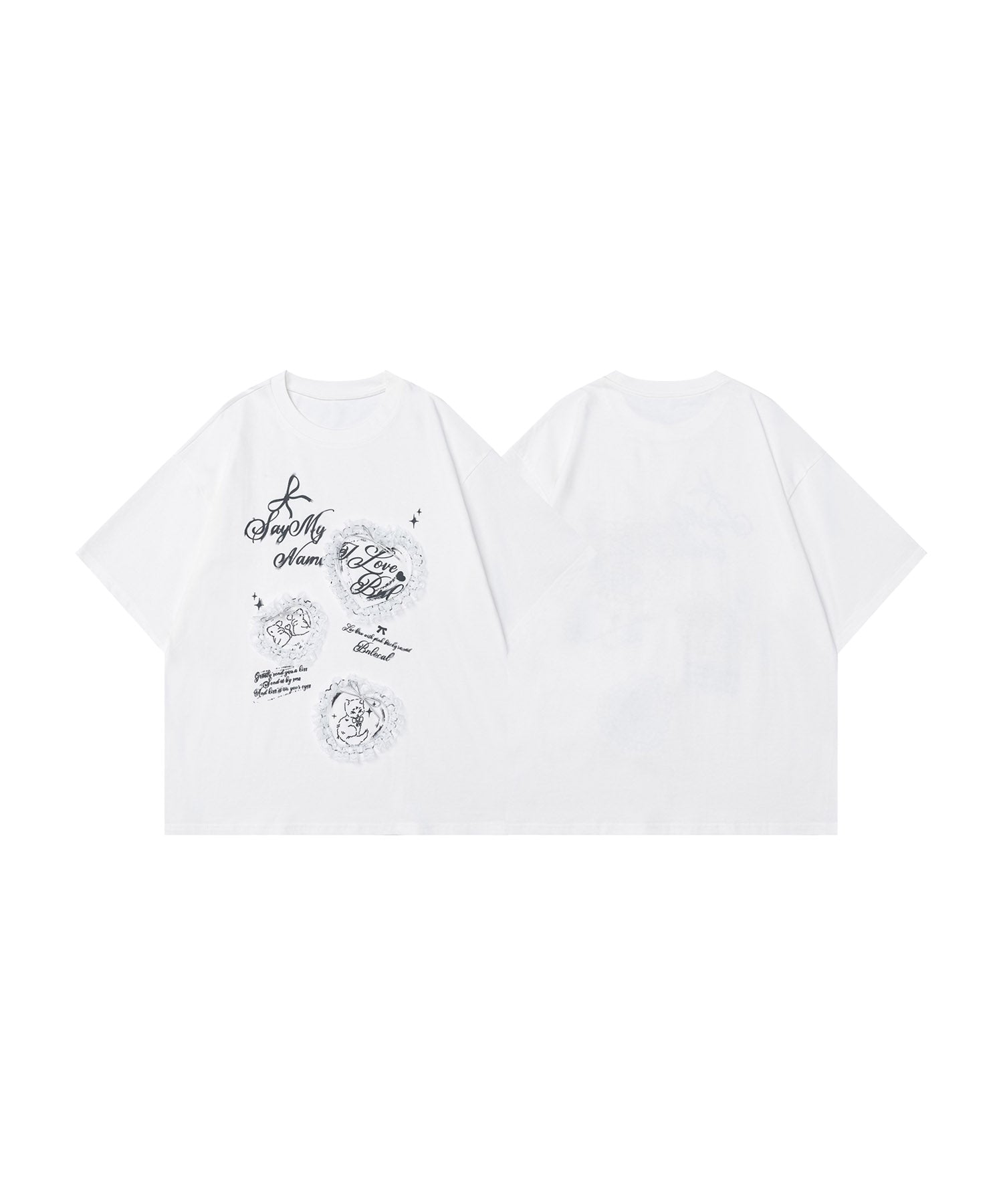 HOOK for girls　レースフリルハート ビッグTシャツ (SS)