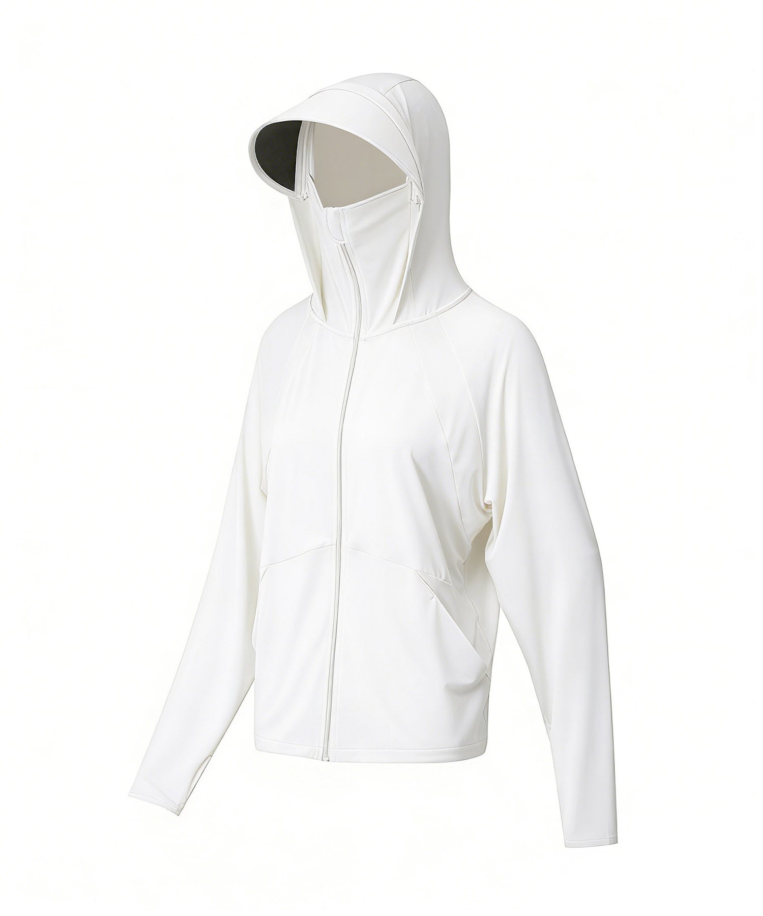 UV protection, contact cooling, face cover, hooded zip-up hoodie