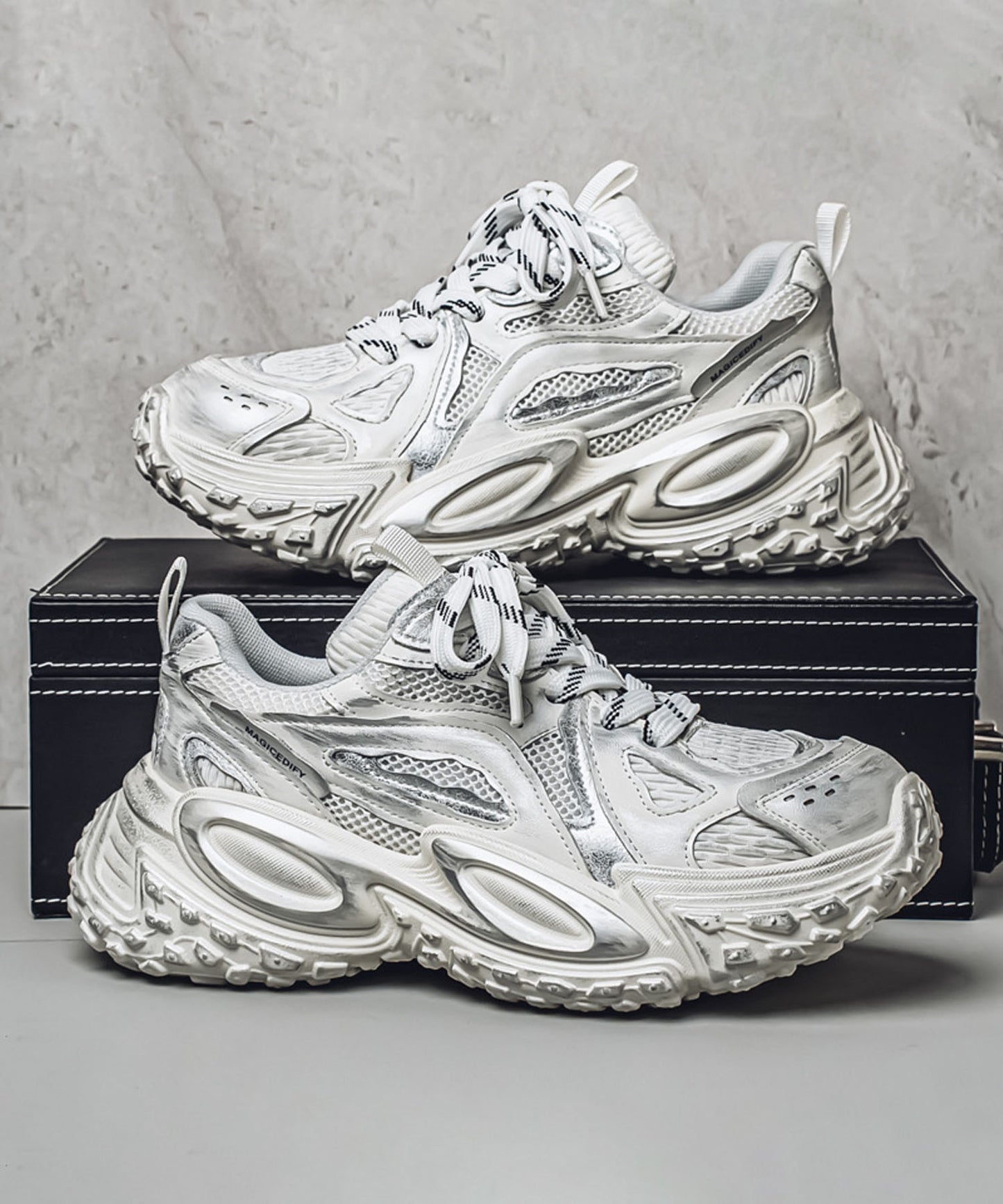 【SHOES 365】厚底凹凸ダッドスニーカー