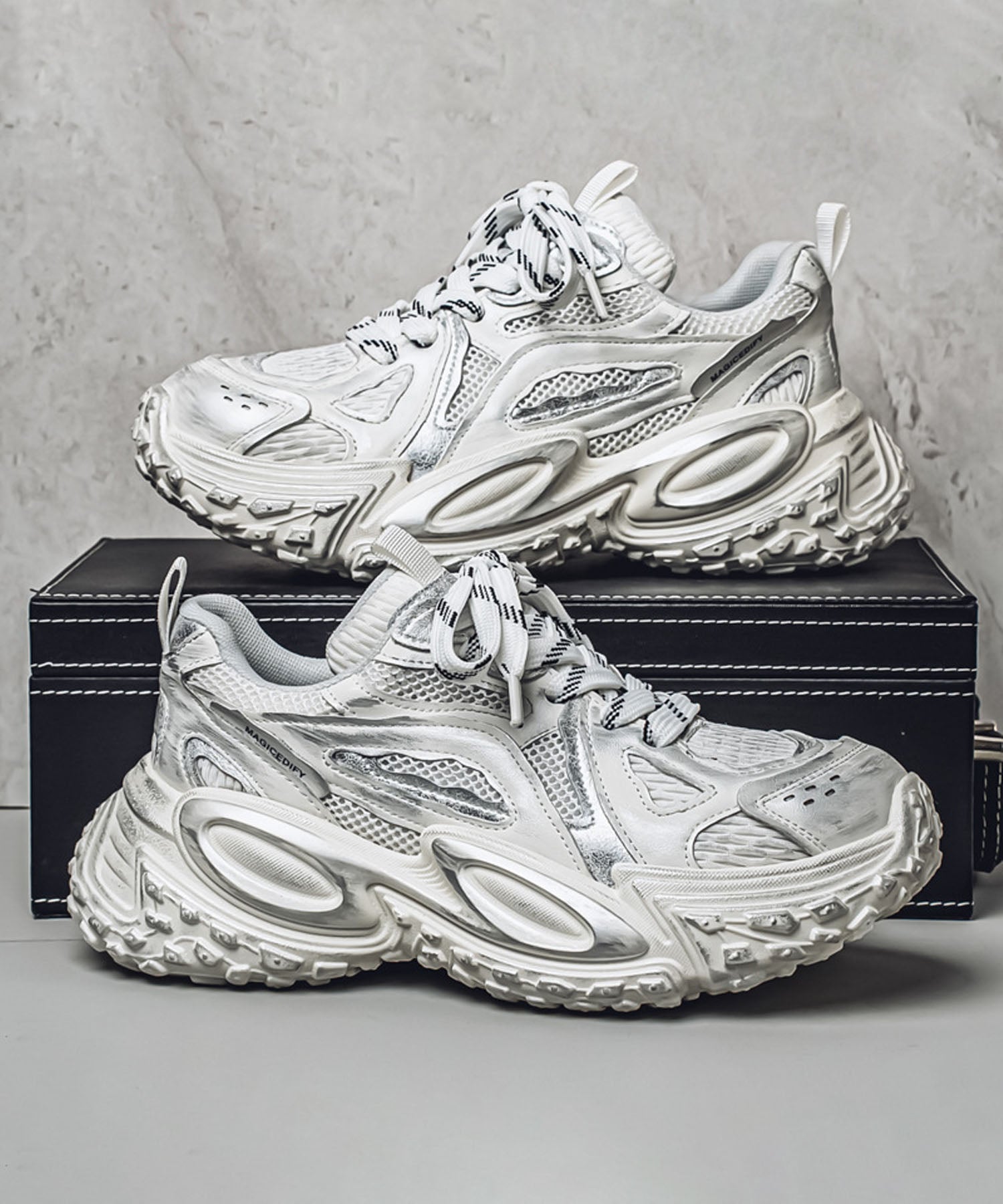 【SHOES 365】厚底凹凸ダッドスニーカー