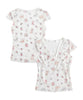 HOOK for girls　透かし編みレース切り替え半袖ニットTシャツ