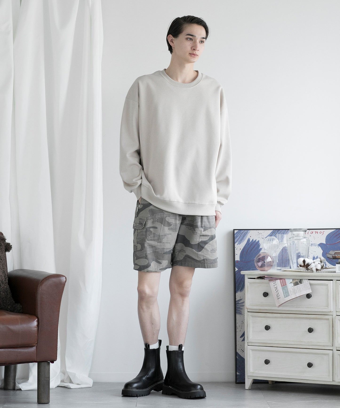 【aimoha MEN】SLIM FIT PULLOVER スリムフィットスウェット