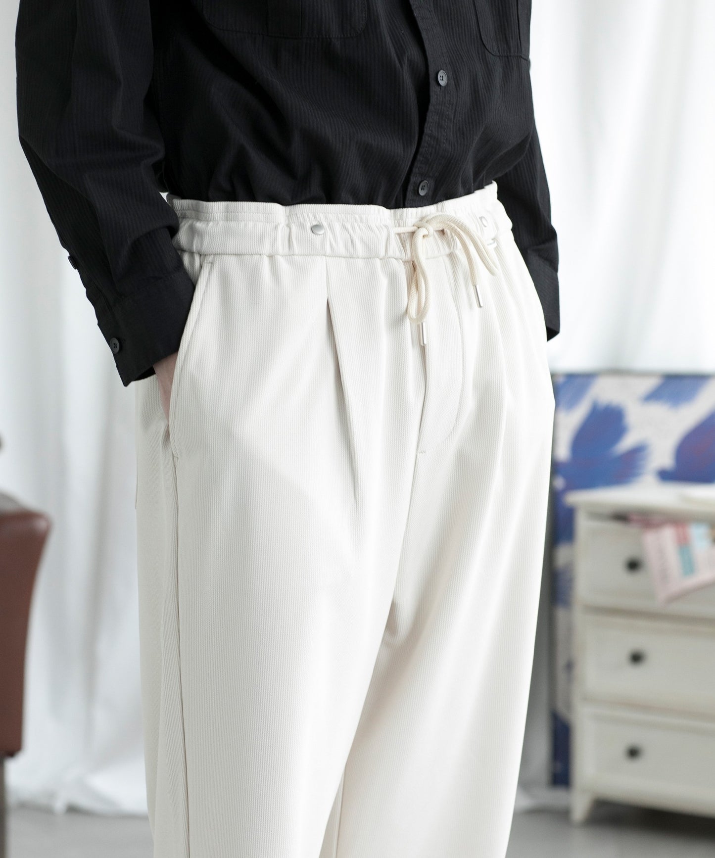 【aimoha MEN】SLIM STRAIGHT SLACKS スリムストレートスラックス