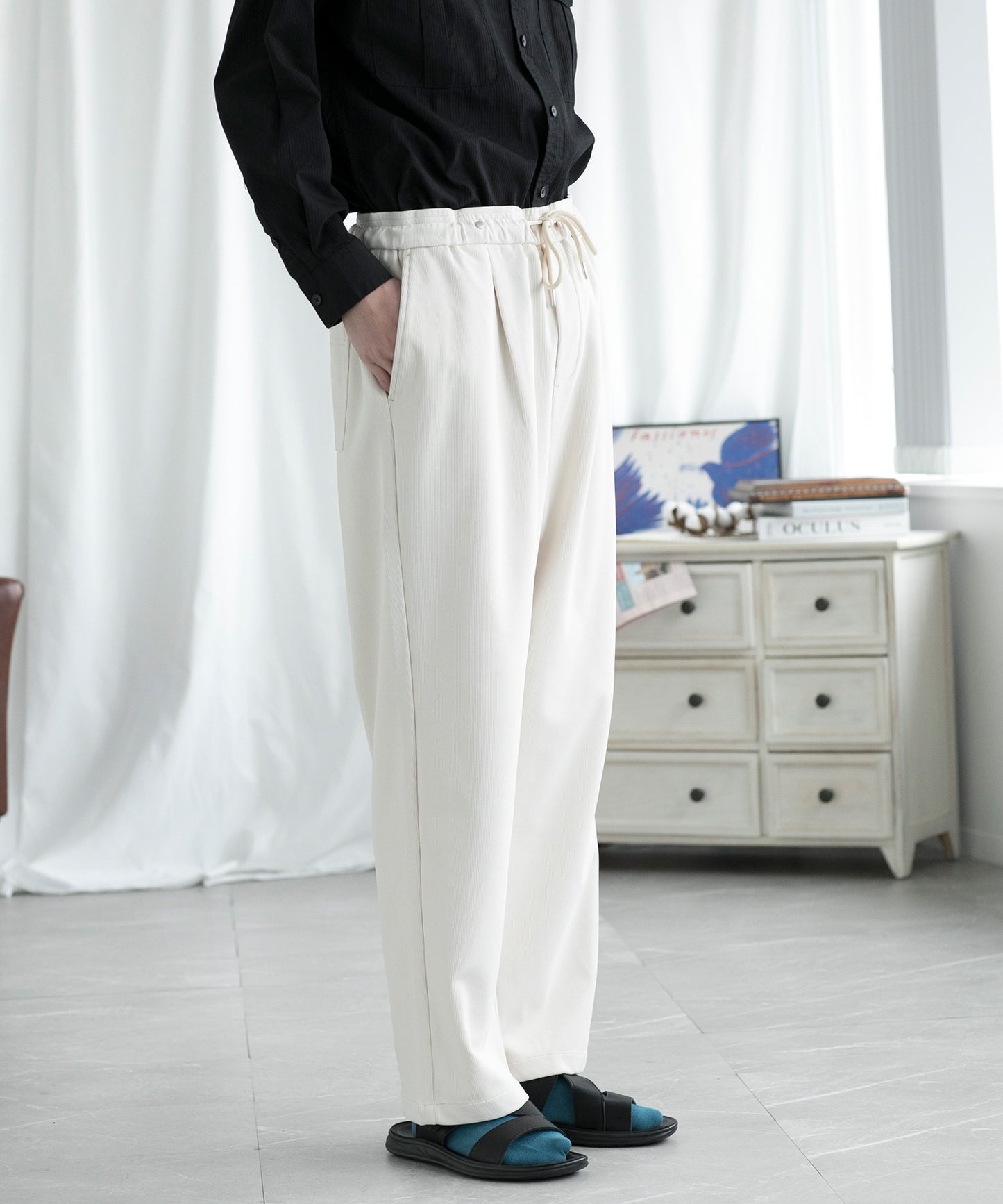 【aimoha MEN】SLIM STRAIGHT SLACKS スリムストレートスラックス