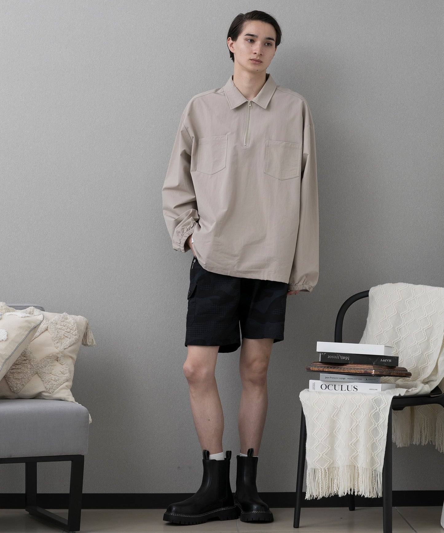 【aimoha MEN】FUNCTIONAL CPO SHIRT ファンクショナルCPOシャツ吸水速乾