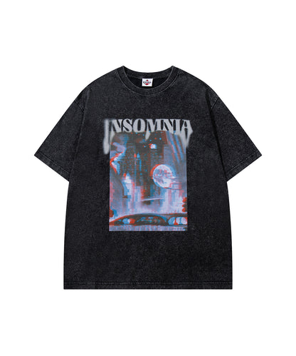 HOOK -original-　INSOMNIA　ウォッシュ加工ヴィンテージ風 ビッグTEE
