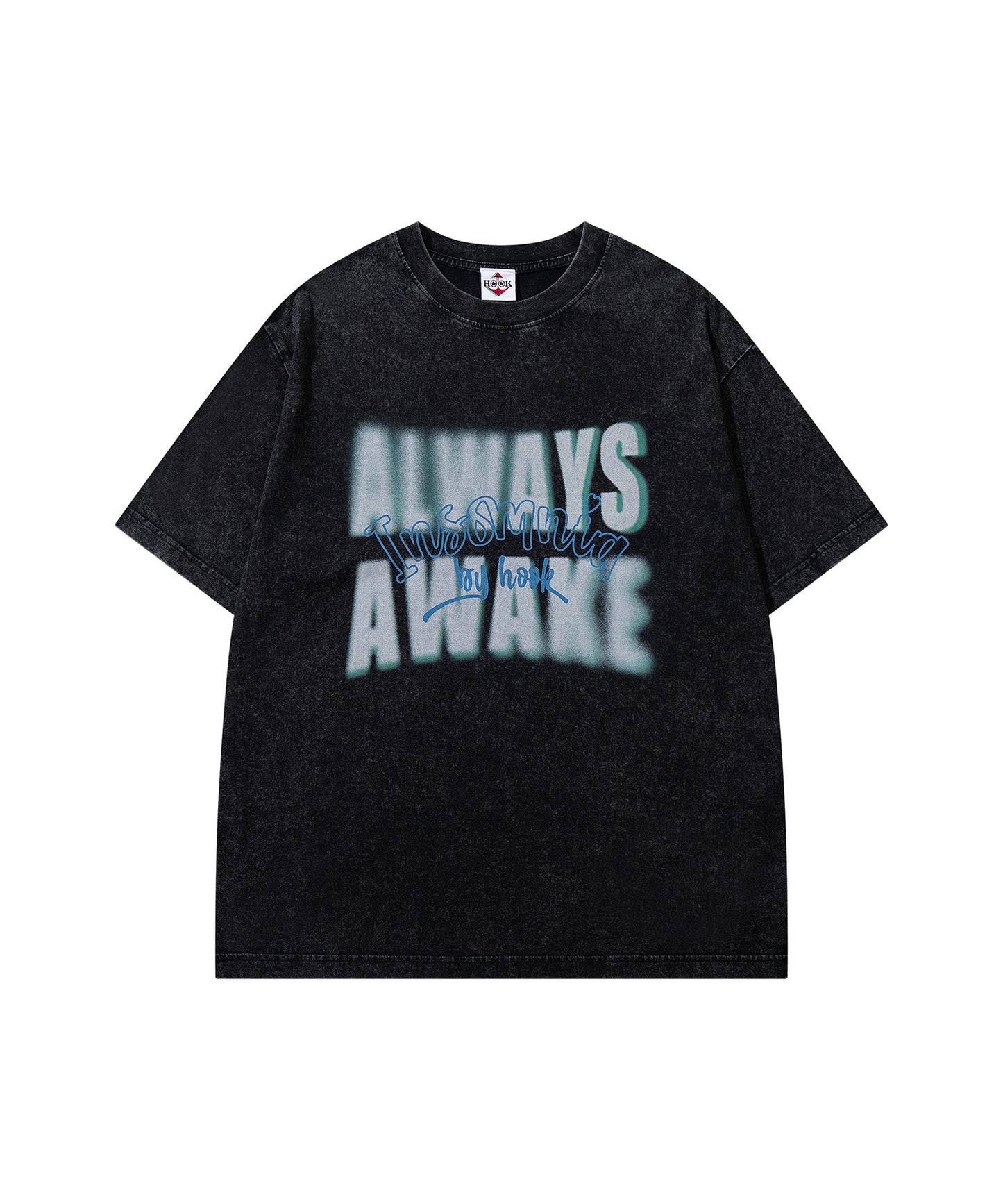 HOOK -original-　INSOMNIA　ウォッシュ加工ヴィンテージ風 ビッグTEE