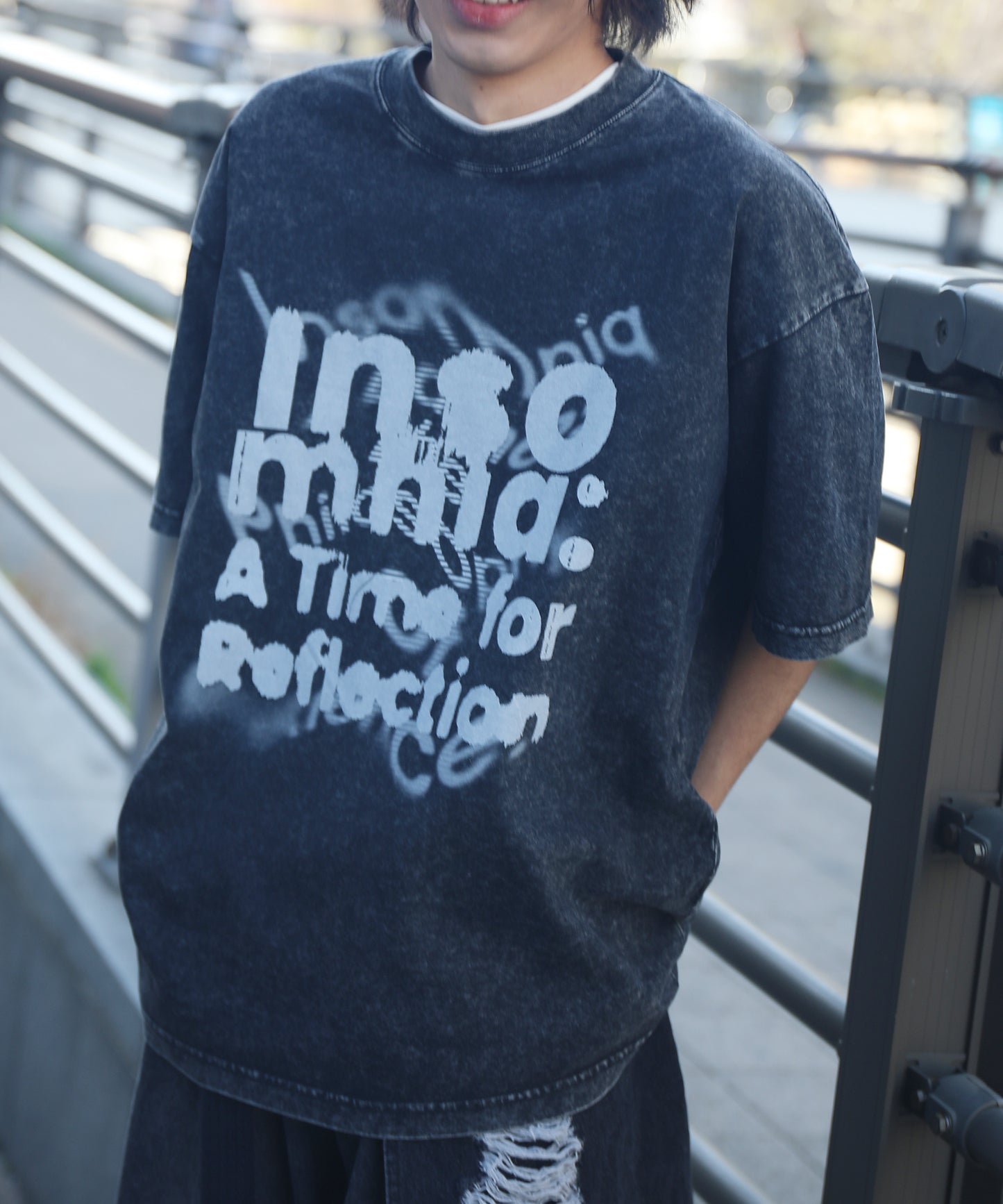HOOK -original-　INSOMNIA　ウォッシュ加工ヴィンテージ風 ビッグTEE