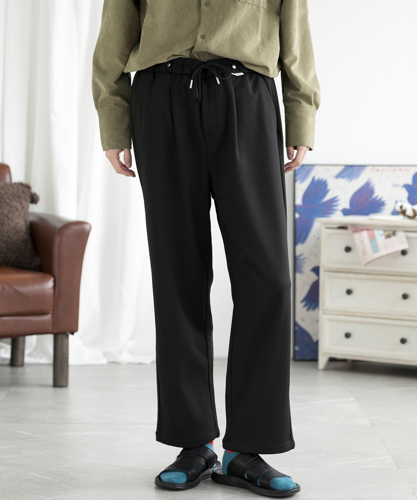 【aimoha MEN】SLIM STRAIGHT SLACKS スリムストレートスラックス