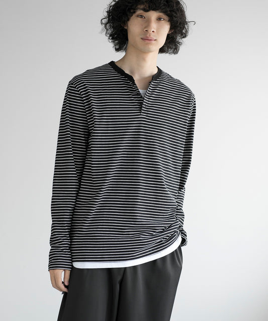 aimoha MEN/ NAUYTICAL STRIPE HENLEY COMFORT TEE