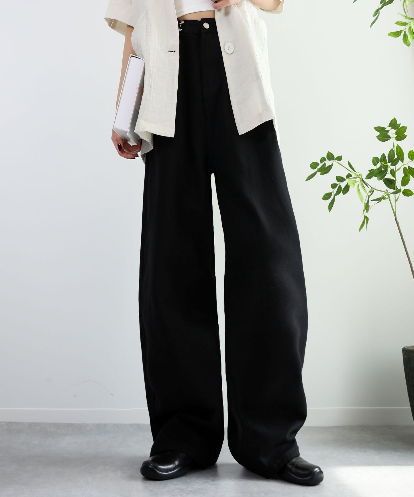 aimoha/2WAYジーンズデニム深めのウエストタックハイウエストデニムパンツ
