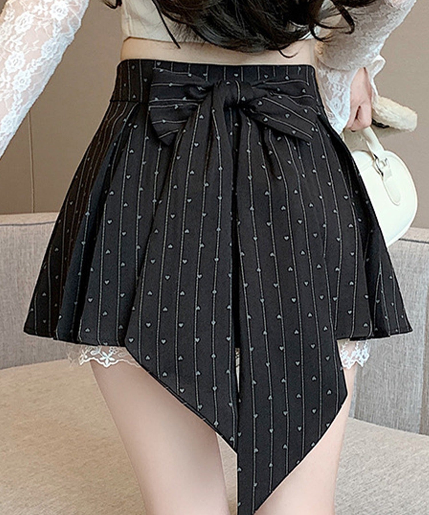 【Jasmine】バックリボンプリーツミニスカート