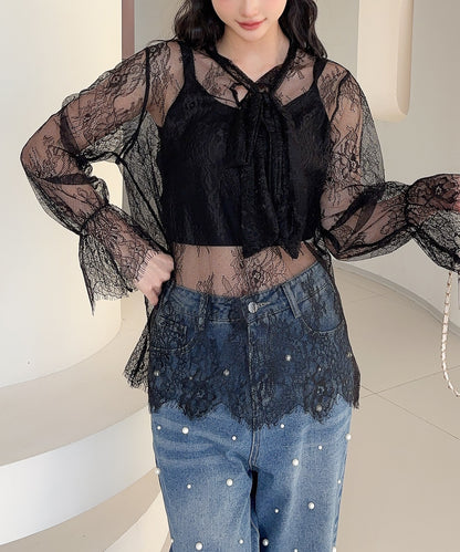 【Jasmine】レースリボンシアートップス