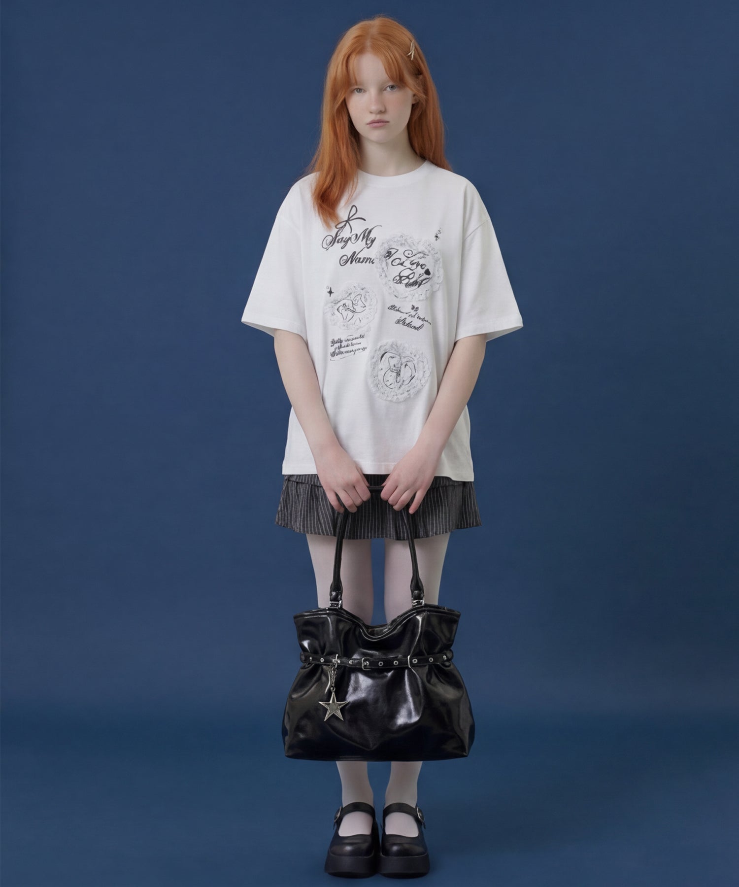 HOOK for girls　レースフリルハート ビッグTシャツ (SS)