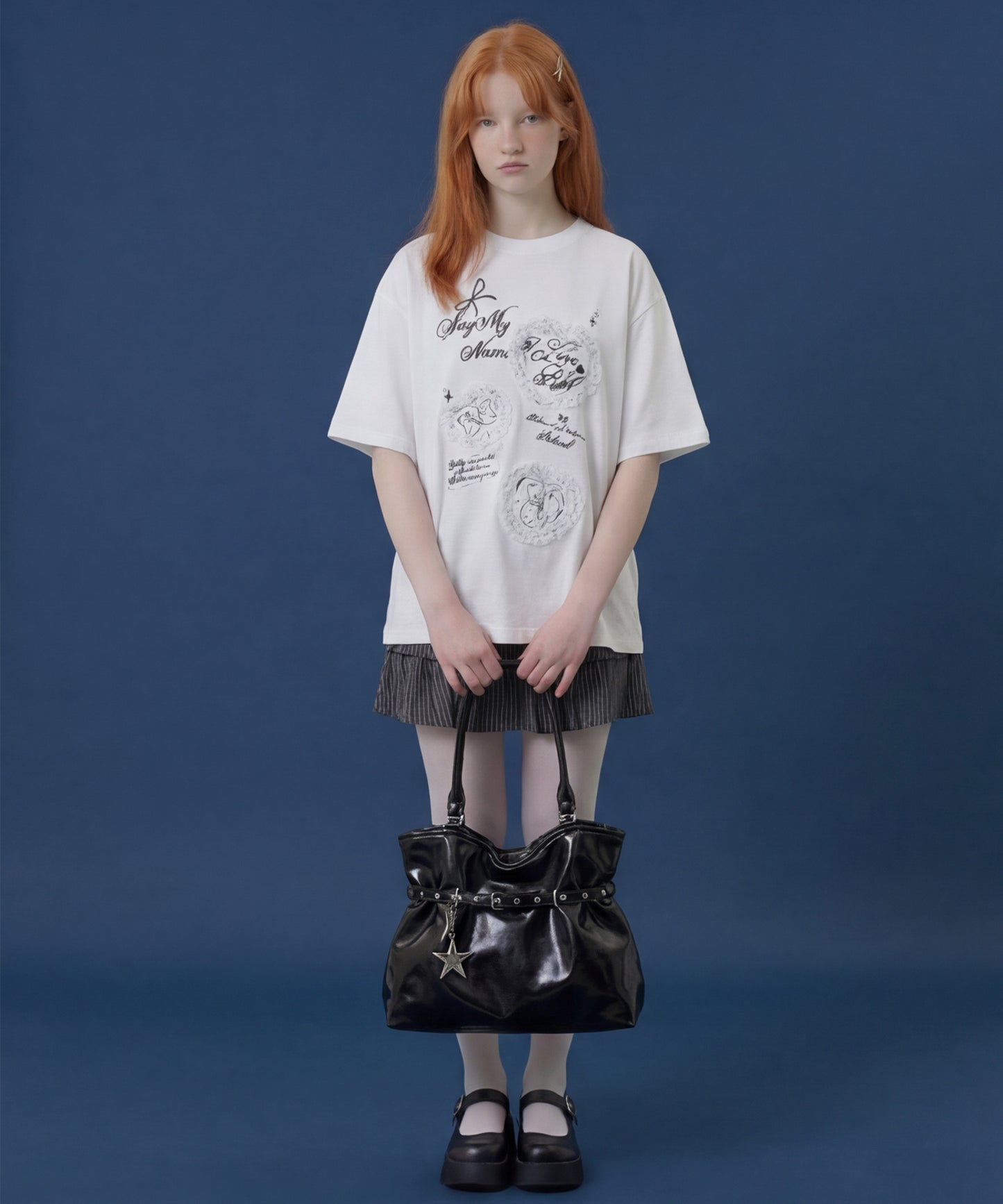HOOK for girls　レースフリルハート ビッグTシャツ (SS)