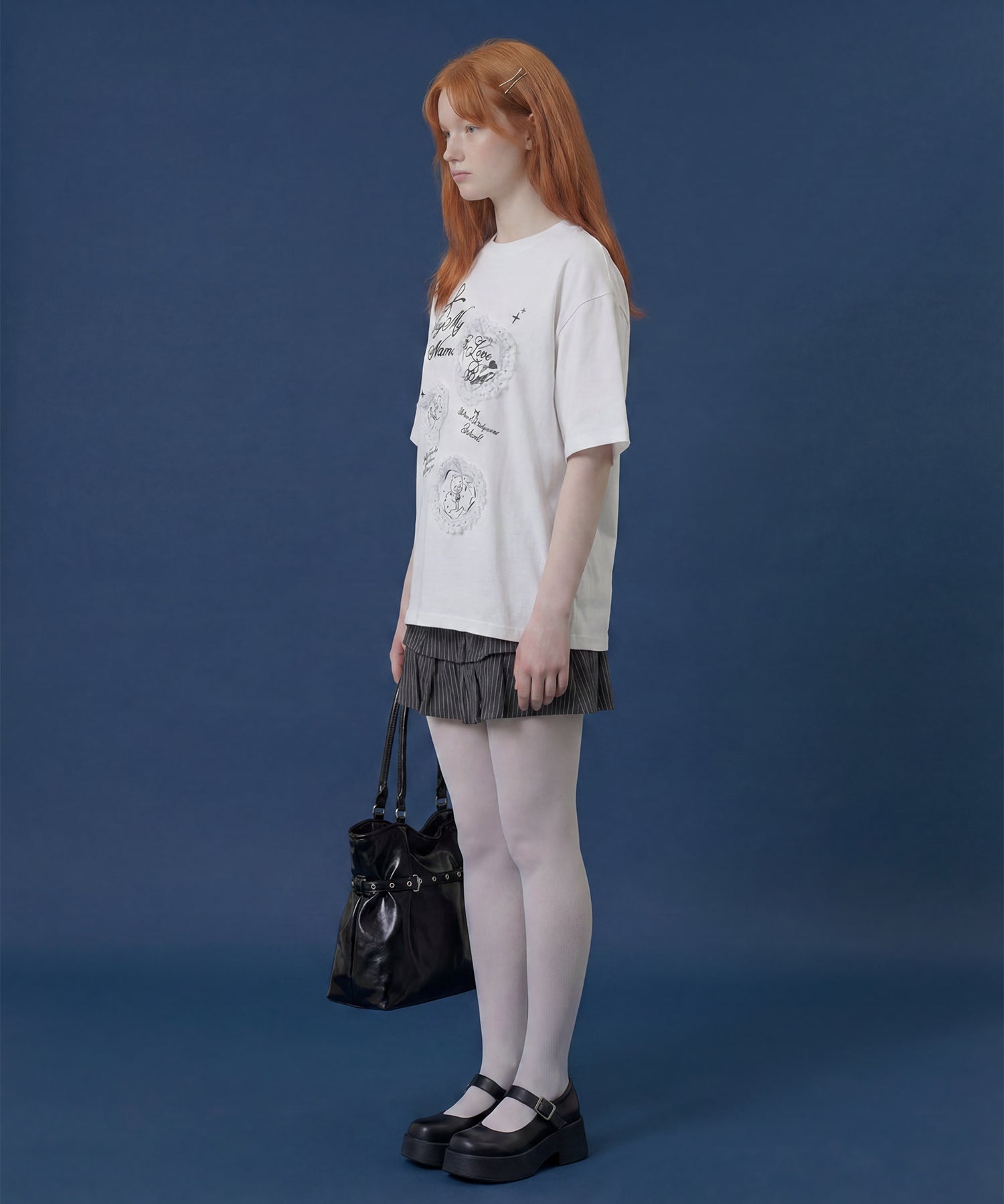 HOOK for girls　レースフリルハート ビッグTシャツ (SS)
