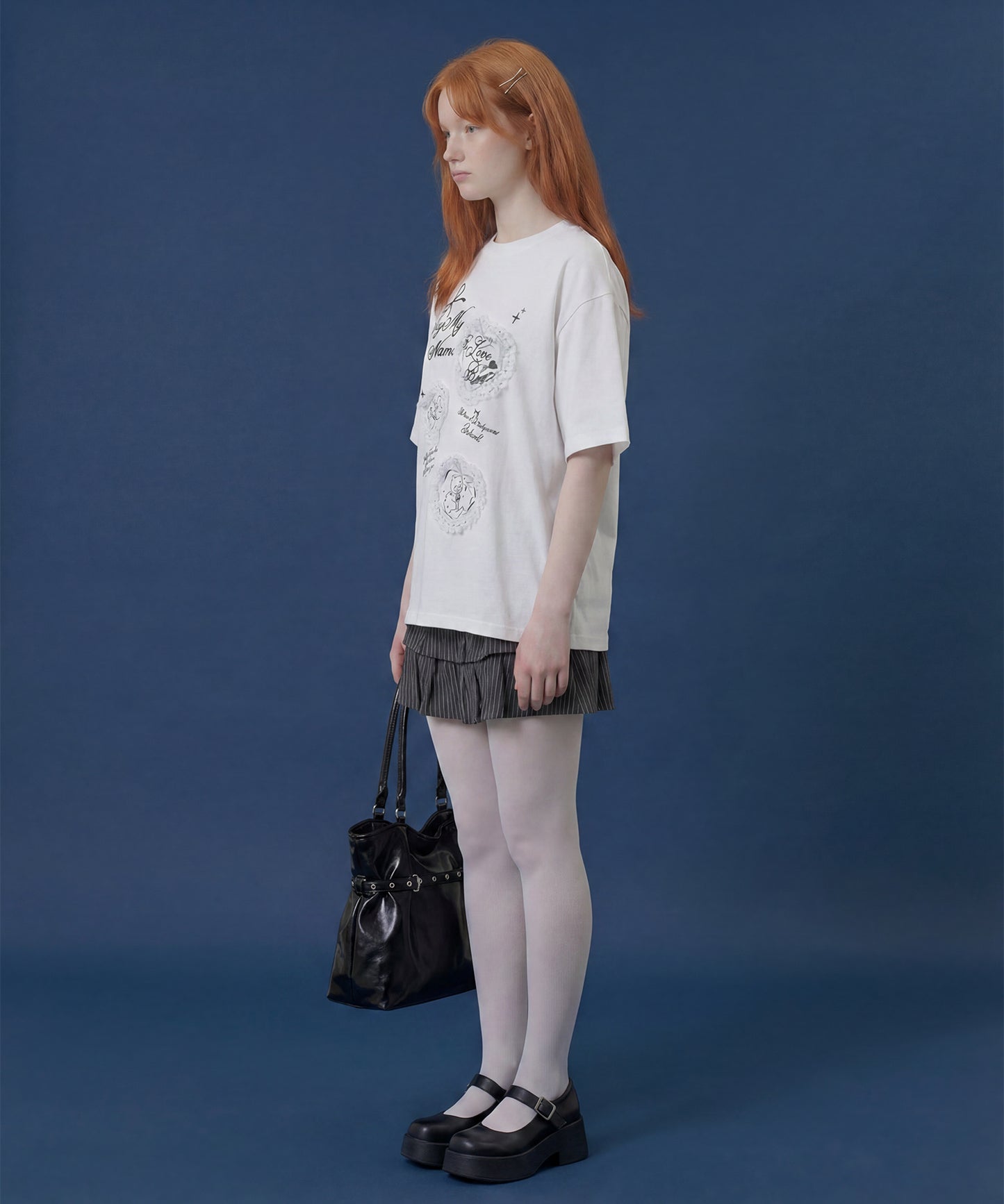 HOOK for girls　レースフリルハート ビッグTシャツ (SS)