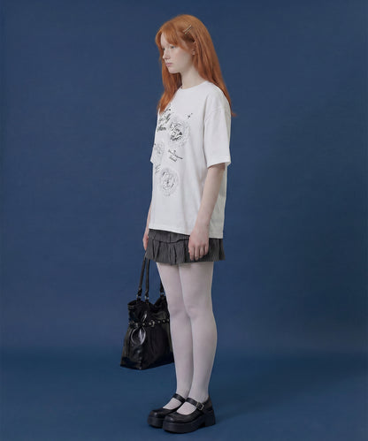 HOOK for girls　レースフリルハート ビッグTシャツ (SS)