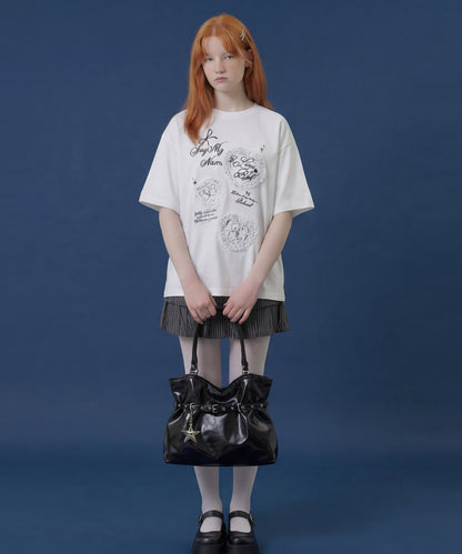 HOOK for girls　レースフリルハート ビッグTシャツ (SS)