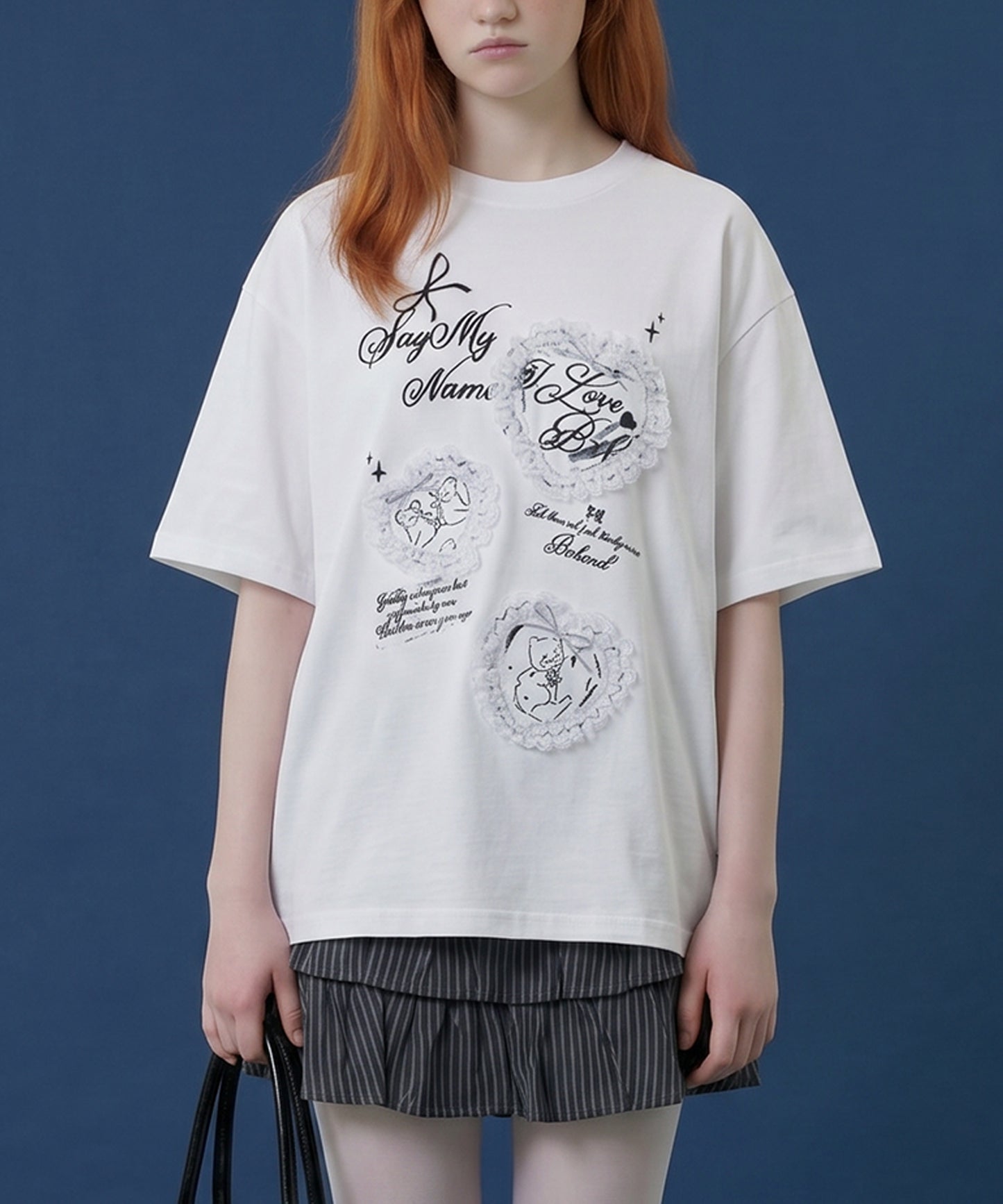 HOOK for girls　レースフリルハート ビッグTシャツ (SS)