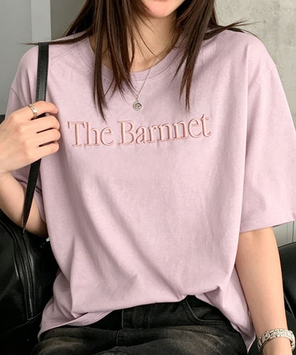 aimoha/英字刺繍ロゴTシャツ