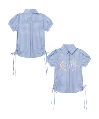 HOOK for girls　サイドシャーリングチェックシャツ