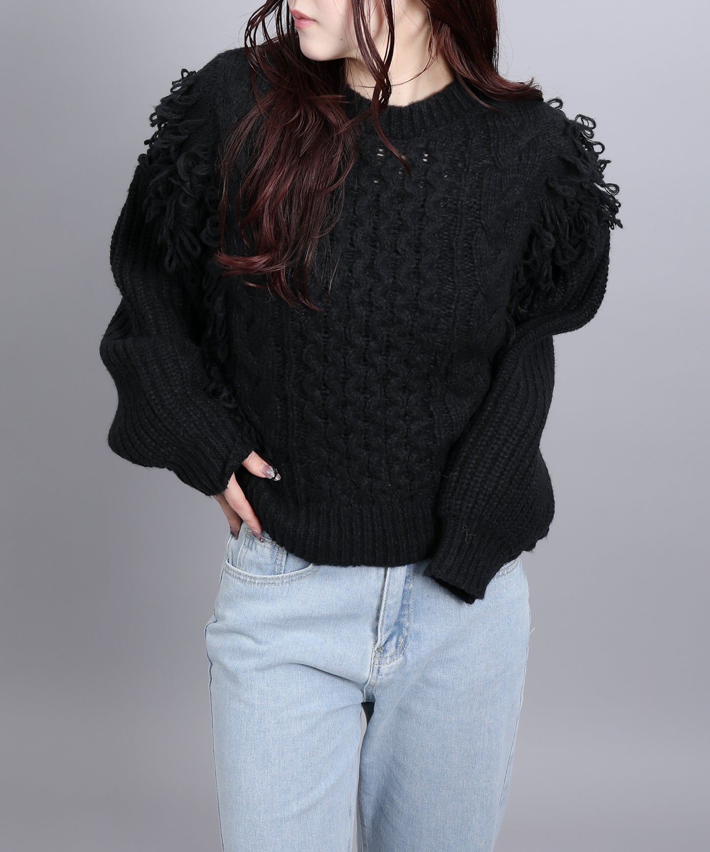 3.5Gモヘアタッチループフリンジ使いPO