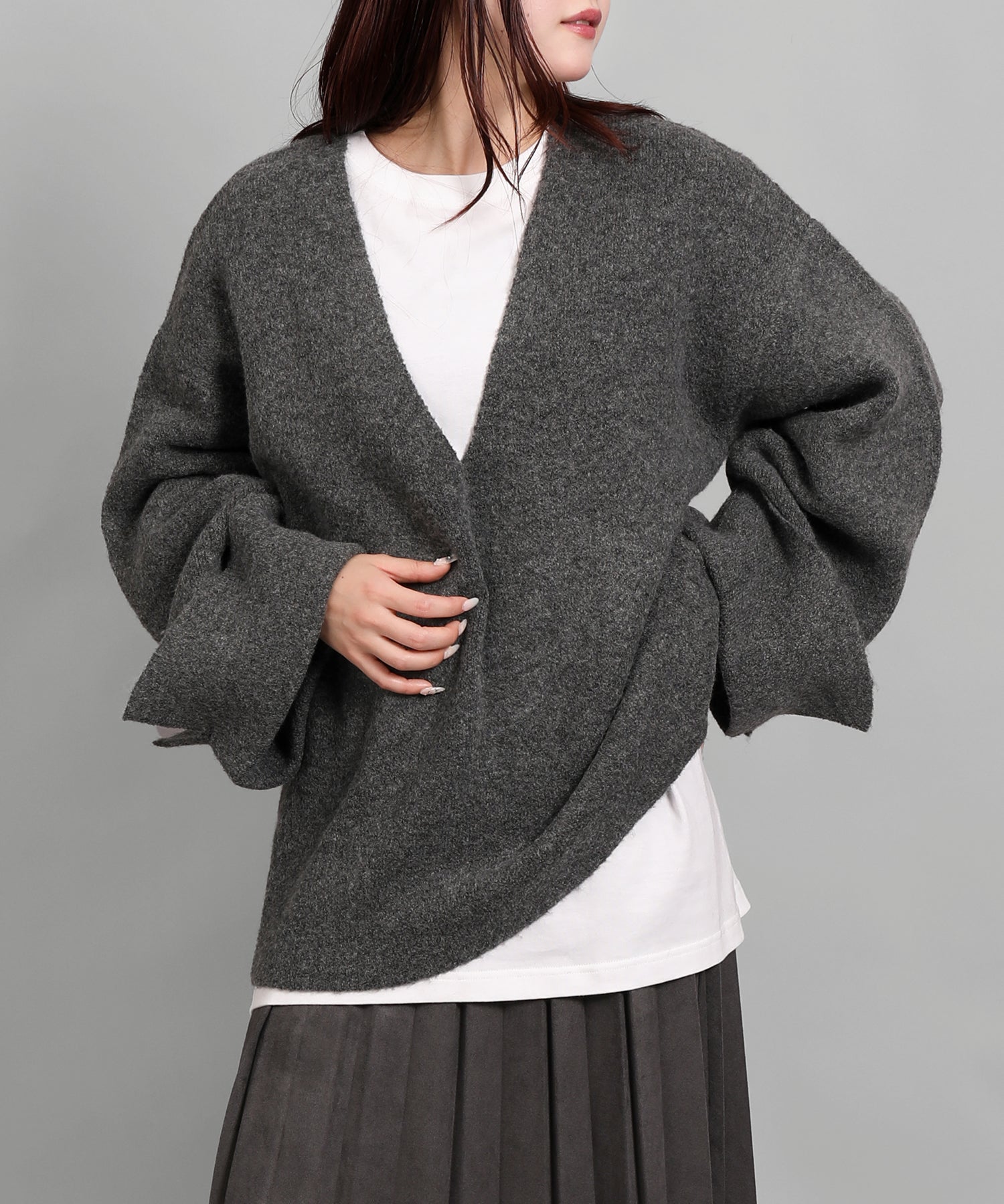 5Gヤクタッチワイドスリーブニット