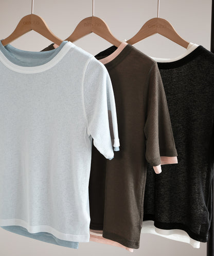 aimoha/シアーテレコTシャツ 2枚SET